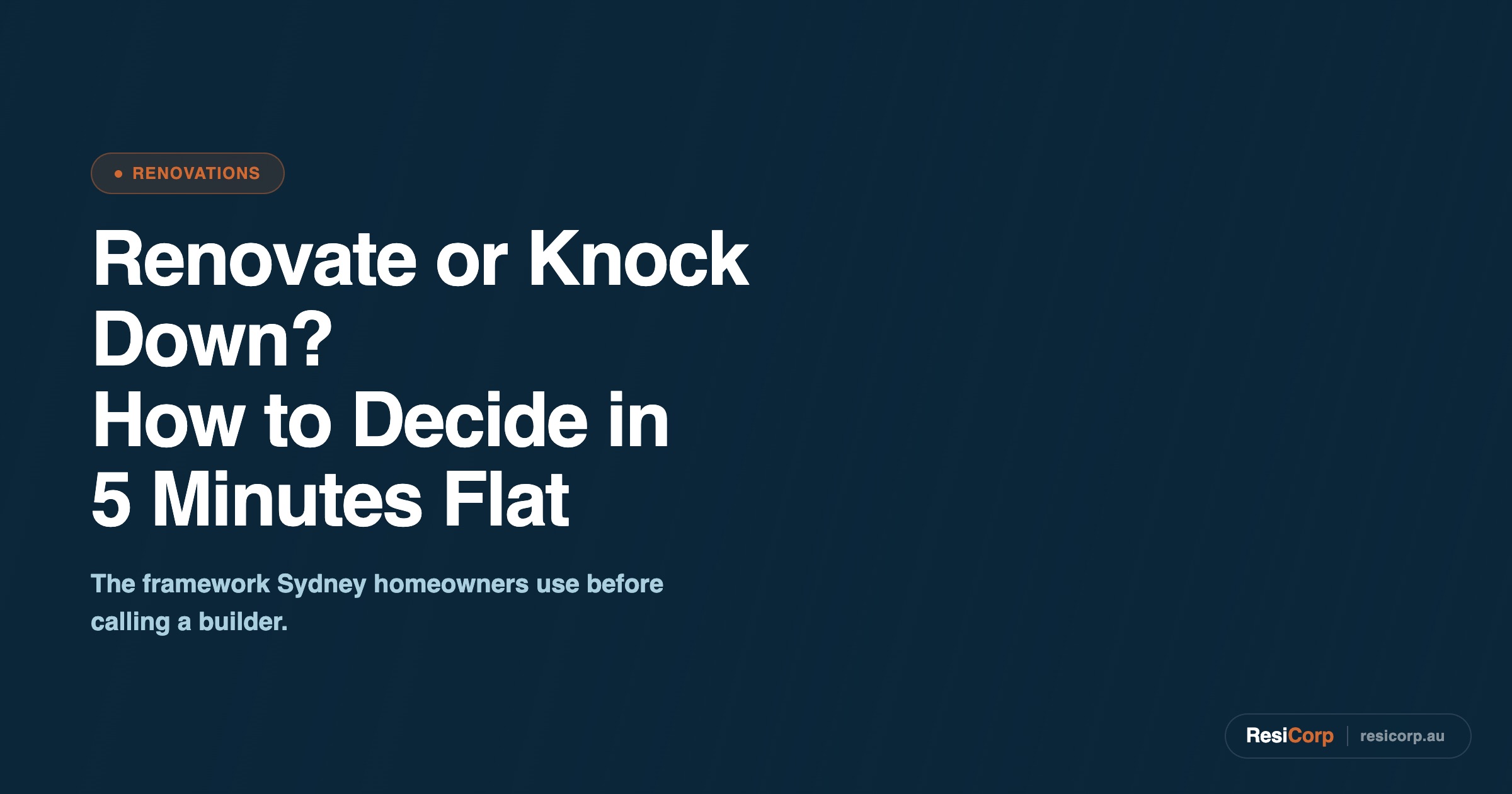 Renovate or Knock Down